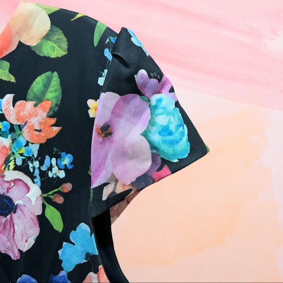 Betsey Johnson Floral Sheath Scuba Dress | 12 - Picture 2 of 4